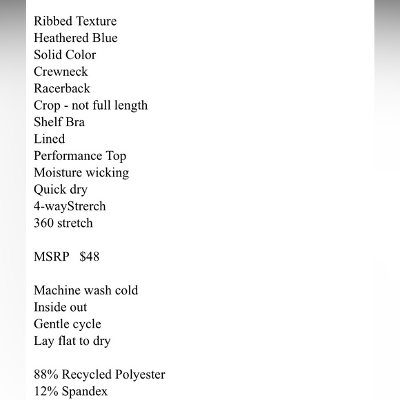 THREADS 4 THOUGHT REACTIVE KENSI RIBBED SPORTS BRA SUPPORTIVE LARGE HEATHER BLUE - Picture 10 of 14